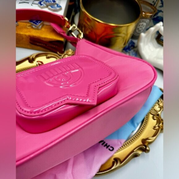 🆕 CHIARA FERRAGNI 🧿 NWT Vicky Eyelike Tote Bag - Borsa a Mano - Rose Pink - Picture 9 of 15